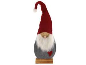 Santa Claus felt on wooden base 80cm red