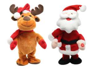 Dancing musical 30cm reindeer+santa