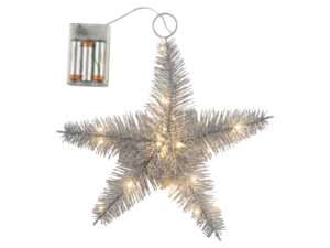 Etoile de Noël d'argent 20LED 25cm