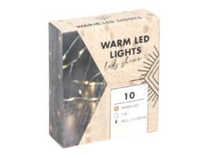 Draadverlichting 10warmLED 1m button