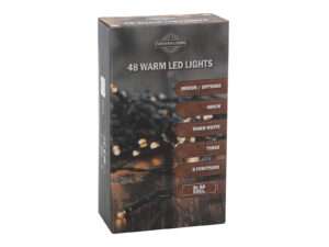 Draadverlichting groen 48warmLED 3xAA IP44 timer