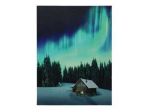 Canvas noorderlicht LED 3xAA 30x40cm