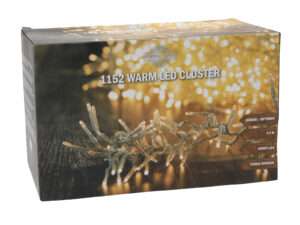 Cluster 1152warmLED transp IP44 timer/dimmer 7,2m