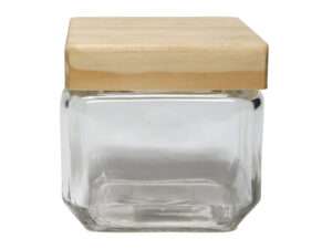 Glass jar clear w/lid 11x11x11cm 0.85L