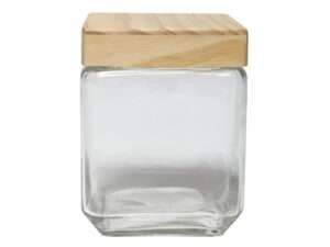 Glass jar clear w/lid 11x11x14,5cm 1,25L