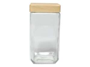 Glass jar clear w/lid 11x11x22,5cm 2.3L