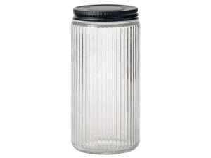 Pot Lines glas deksel zwart rvs Ø9,2x19,5cm 950ml