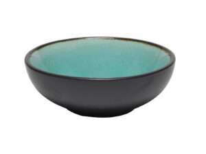 Bowl 12x4cm reactive glaze turquoise Crete