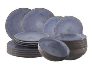 Dinnerset Santorin reactive glaze new blue 18-pcs