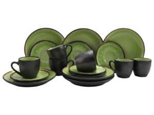 Koffieset Corfu reactive glaze lime 18dlg
