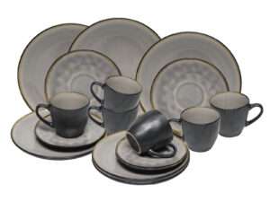 Koffieset Kos reactive glaze grey 18dlg