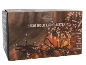 Cluster 1536goudLED IP44 timer/dimmer 9,9m