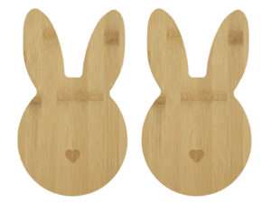 Plank paashaas bamboe 24x14x0,8cm S/2