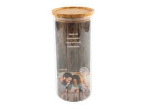 Glass jar clear w/lid 9,5x21.5cm stackable