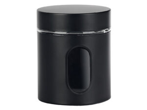 Voorraadpot venster zwart mat Ø10x12,5cm 0,6L
