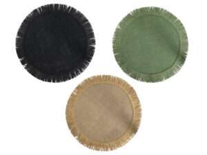 Placemat raffia Ø38cm 3-ass