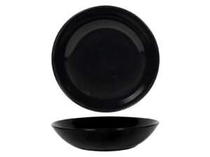 #Diepbord Basic rond zwart glans porselein Ø21cm