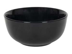 #Schaal Basic rond zwart glans porselein Ø14cm