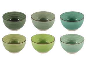 #Bowl 12cm Green 6 assorted