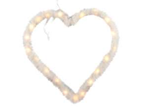 Le coeur fil de fer 20LED plumes