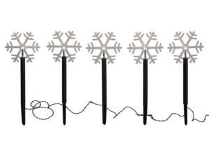 Tuinstekers 5x sneeuwvlok LED 3xAA IP44 timer ST