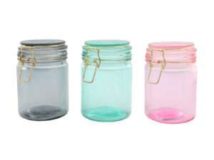 #Glass jar clear w/lid 750ml