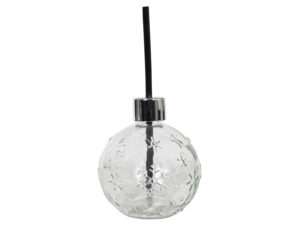 Beker m/rietje kerstbal helder glas 400ml
