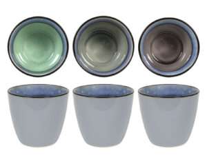 #Mug reactive glaze 9x8cm 3 assorted
