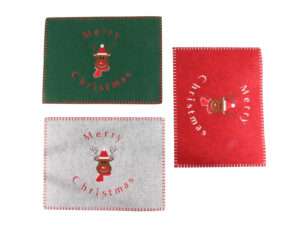 Placemat 'Merry Christmas' vilt 40x30cm assorti