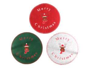 Placemat 'Merry Christmas' vilt Ø35cm assorti