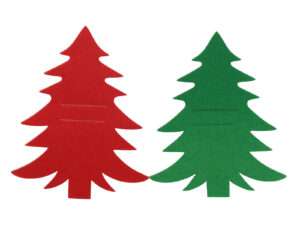Bestekhouder x6 kerstboom vilt gr/rood ass