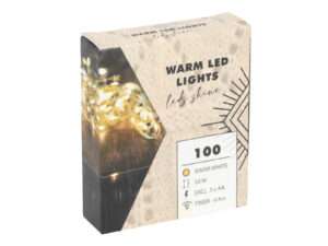 Draadverlichting 100warmLED 3xAA timer 10m
