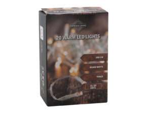 Verlichting transp 20LED 2xAA timer 2m