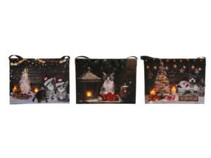 Canvas hond/kat LED 2xAA 20x15cm ass