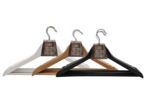 Kledinghanger hout S/5 ass-wit/zwart/hout