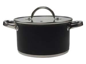 Cooking pan 20cm ss w/lid gls black