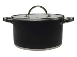 Cooking pan 24cm ss w/lid gls black