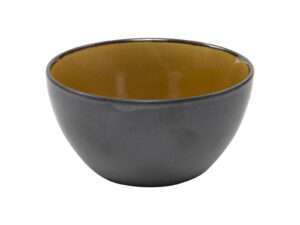 Bowl Ø13,7x7cm reactive glaze amber color Evia