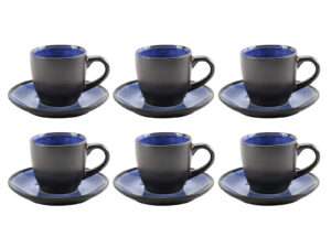 Koffieset Santorini reactive glaze new blue 12dlg
