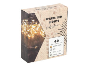 Draadverlichting 40warmLED 3xAA 4m timer