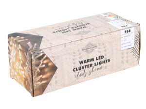 Cluster 768warmLED transp IP44 timer/dimmer 4,5m
