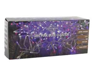 Cluster 384rozeblauwLED transp IP44 timer/dimmer