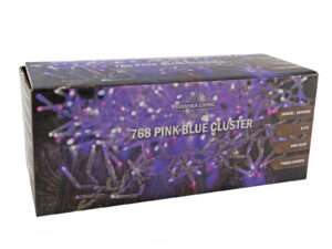 Cluster 768roze/blauwLED IP44 timer/dimmer 4,5m