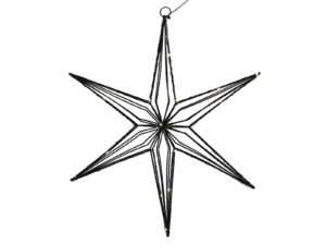Ster kerst zwart 6-punt 40cm 30warmLED timer