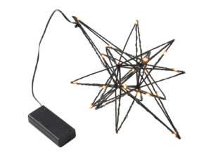 Etoile de Noël 25LED noir 25cm avec timer