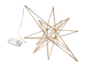 Etoile de Noël 40LED champagne d'or 36cm avec time