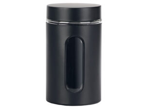 Storage jar window black matt 10x10x18cm 0.9ltr