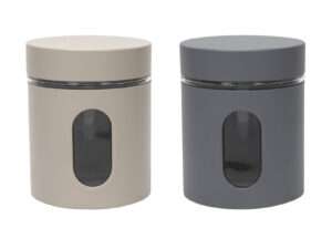 Storage jar window sand & l.grey matt 10x
