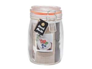 Glass jar clear w/lid 1000ml