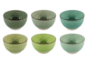 #Bowl 14cm green 6 assorted